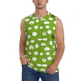thumbnail image 2 of Lsque Funny Sheep Doing Yoga Print Men's Cotton Blend Sleeveless Muscle Shirts (S-3XL)- Moisture Wicking, Odor Protection, UPF 30+,X-Large, 2 of 8