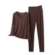 thumbnail image 1 of Conjunto de Ropa Interior Larga de Manga Larga Cuello Redondo Ropa de Salón Casual Pijamas Ropa de Dormir Ropa de Noche Acogedora, 1 of 6
