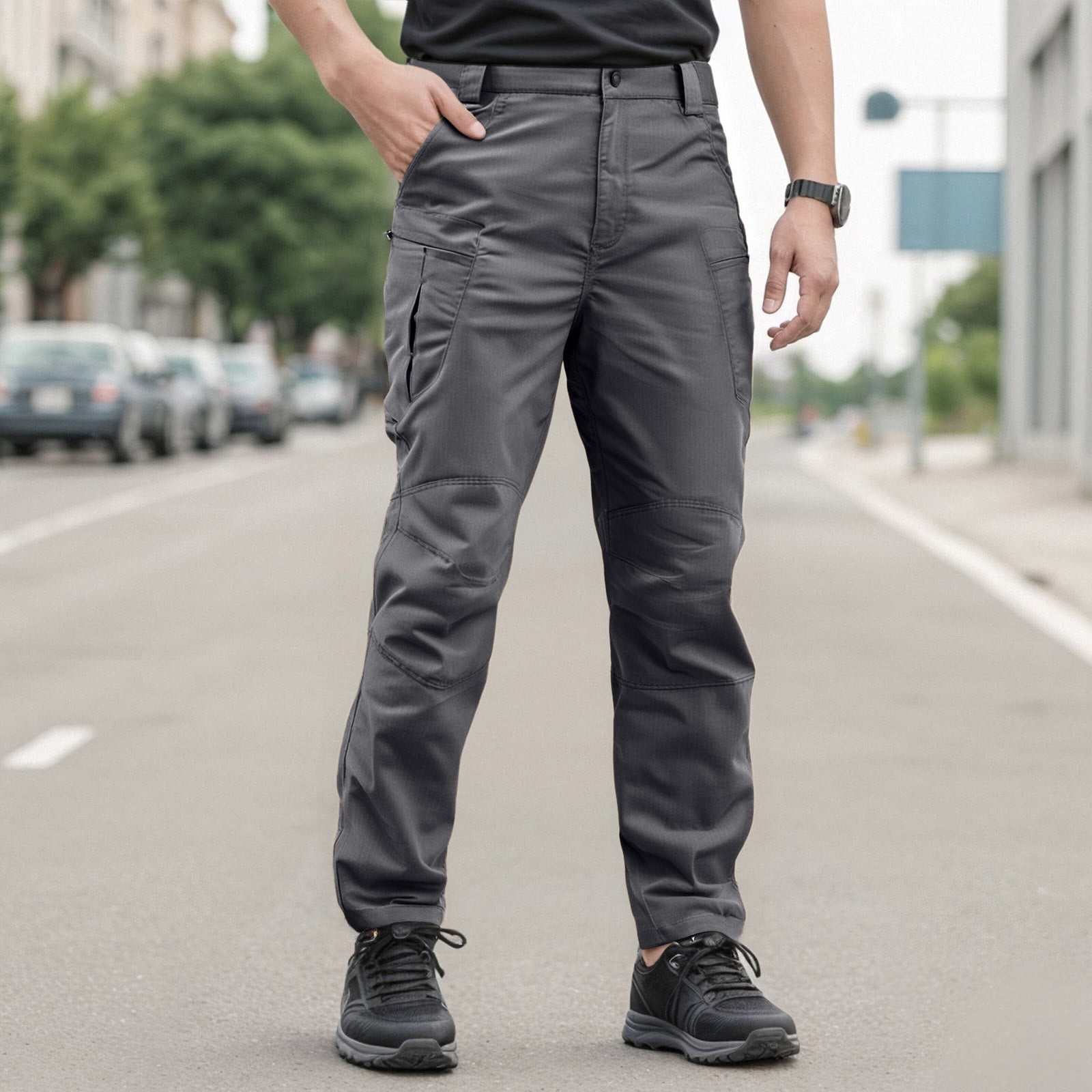 Mens Work Pants Tactical Pants With Knee Pads Men's Stretch Tactical Pants Water Resistant Ripstop Cargo Pants Outdoor Lightweight Work Hiking Pants