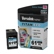 VersaInk-Nano 61 XL Titan ECO High-Yield Black Ink Cartridge Replacement of HP 61 and 61 XL, Works with HP DESKJET 3510,1010,3050,3050A,3000,1000,2540, Envy 5530,4500, OFFICEJET 4630