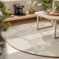 thumbnail image 3 of Round Rugs 5Ft, Brown Beige Coastal Round Area Rug Washable Indoor Throw Carpet, Nautical Coral Starfish Shell Seahorse Ocean Soft Non Slip Circle Rug for Cabinet Bathroom Home Decor Aesthetic, 3 of 8
