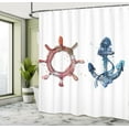 thumbnail image 5 of Ambesonne Anchor Shower Curtain, Nautical Steering Wheel, 69"Wx75"L, Pink Blue, 5 of 5