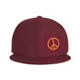 thumbnail image 3 of DouZhe Flat Brim Cap Snapback Hat, Hippies Anti-Guerre Paix Imprime Rouge Adulte Casquette de Baseball Réglable, 3 of 6