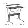 thumbnail image 4 of Flash Furniture Clifton Modern Office Computer Desk with Top/Bottom Storage Shelves, 28"W, Black, 4 of 7
