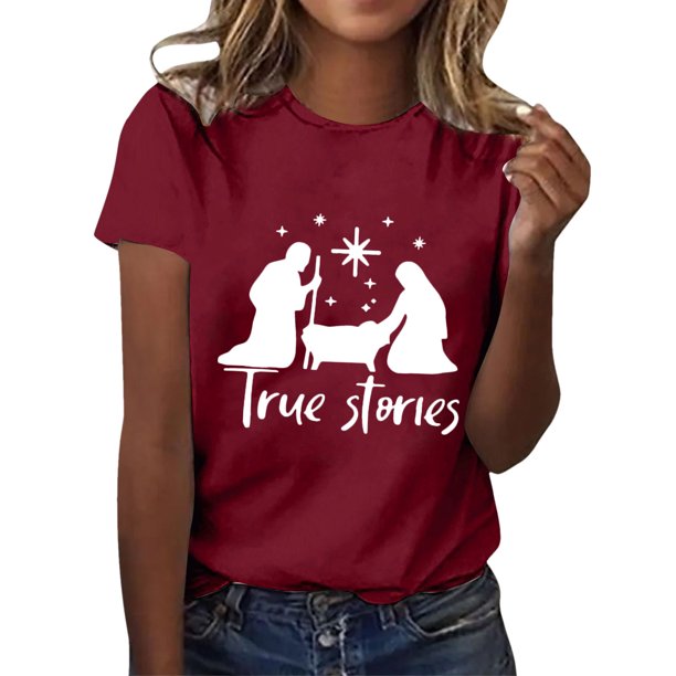 Gibobby Camisetas de verano para mujer Camiseta gráfica para mujer, divertida camiseta manga corta con cuello redondo para ver películas, blusa(Vino,G)