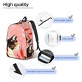 thumbnail image 4 of Honeii Colorful Cat With Flowers Print Canvas College Laptop Backpack, Durable Rucksack Travel Notebook Bag School Backpack Book Bag for Men Women-Medium, 4 of 7