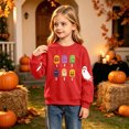 thumbnail image 4 of CYRBOKO Girls Halloween Sweatshirt, Casual Pullover Long Sleeve Crew Neck Red Holiday Top Size 11-12 T, 4 of 7