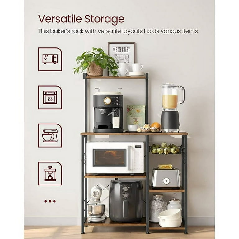 VASAGLE Baker s Rack Microwave Stand Kitchen Storage Rack with