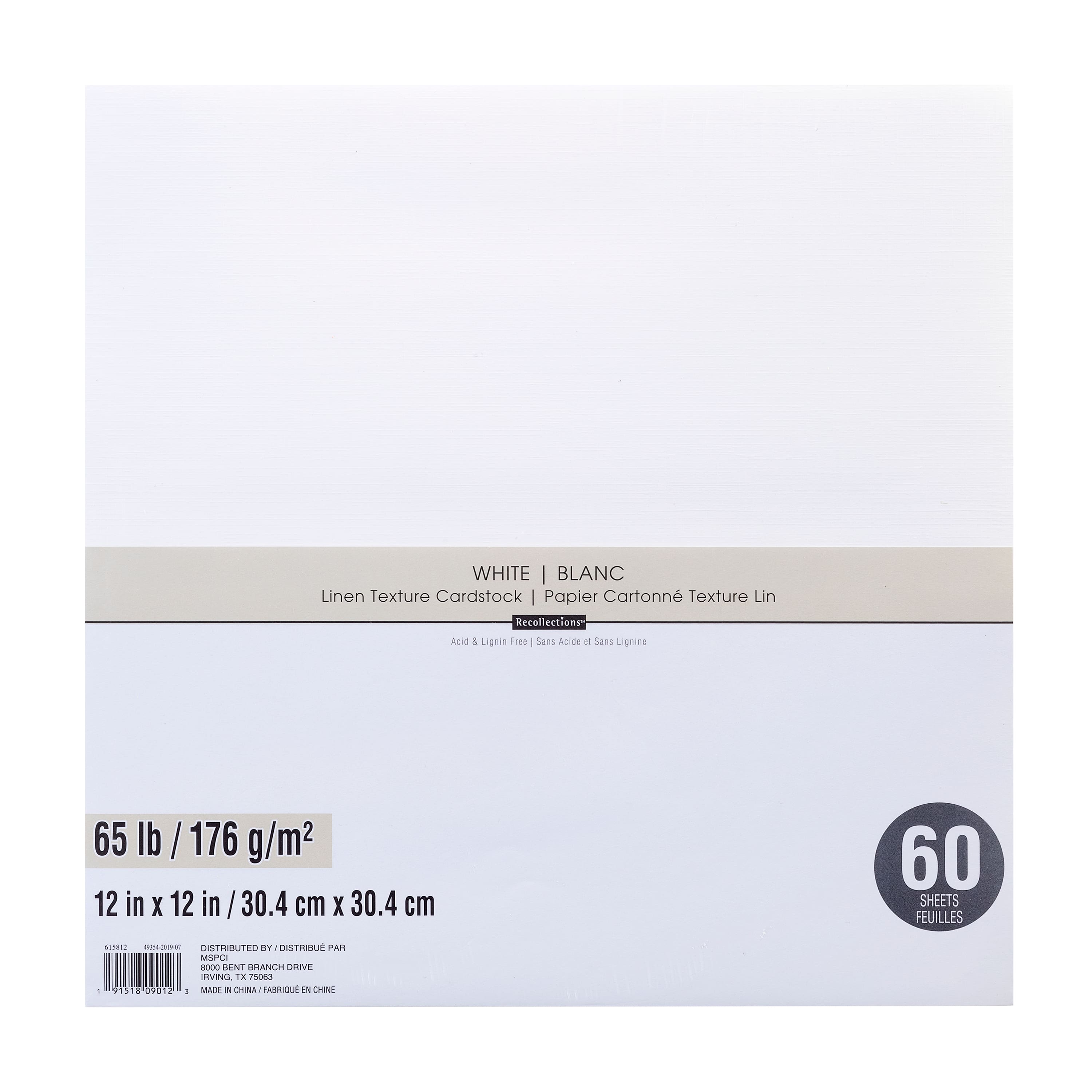 MICHAELS Bulk 9 Packs 60 ct. (540 total) White 12" x 12" Linen Texture