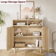 thumbnail image 3 of Bingirl 36-Inch Rattan Sideboard Buffet: Storage Cabinet with 2 Doors and Shelves for Dining, Living, or Entry (Modern Home Decor), 3 of 8