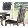 thumbnail image 5 of Formal Dining Chairs Of 2, Antique Silver Finish, Grey Faux Leather Back Cushions Luxury Silver, Pu Cushion Seats, Classic Design, 5 of 6