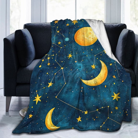 Celestial Throw Blanket Ultra Soft Cozy Decorative Flannel Blankets for Home Bed Couch Chair Travel 50x40