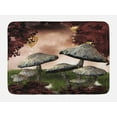 thumbnail image 1 of Fantasy Bath Mat, Enchanted Fairytale Forest Scenery with Mushrooms and Fairies Magical Dark Image, Non-Slip Plush Mat Bathroom Kitchen Laundry Room Decor, 29.5 X 17.5 Inches, Maroon Grey, Ambesonne, 1 of 2