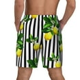 thumbnail image 4 of Goofa Lemons on Striped Printed Men's Swim Trunks Board Shorts Quick Dry Mens Swimming Trunks with Compression Liner,Breathable Fit Hawaii Beach Shorts-3X-Large, 4 of 9