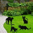 thumbnail image 6 of Joyin SET/4 Black Cat Silhouette Yard Decor Stake/Hang Black Metal w/Marble Eyes, 6 of 7