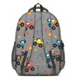 thumbnail image 3 of Monster Cartoon Truck Gray Pattern Cute School Backpack Bag with Padded Back and Adjustable Shoulder Straps 16.9 X 12.6 X 5.9 Inches, 3 of 5
