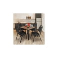 thumbnail image 3 of Regency Kee 36" Square Breakroom Table- Noble Oak/ Black & 4 Restaurant Stack Chairs- Black, 3 of 9
