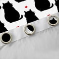 thumbnail image 4 of Homewish Kawaii Black Cat Blackout Curtains Set of 2 (52x84 Each) for Kids, Cartoon Love Heart Window Curtains, Cute Kitten Animal Curtains and Drapes, Living Room Curtains Decor, 4 of 6