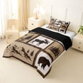 thumbnail image 2 of Manfei Jungle Wildlife Twin Comforter Sets,Mountain Pine Bedding Set,Brown,Black Reversible,2pcs,1 Comforter and 1 Pillowcase, 2 of 7