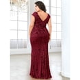 thumbnail image 6 of AURA Plus Size Evening Dress Slim Fit Fishtail Long Formal Banquet Gown Spandex Embroidery 0XL 4XL, 6 of 7