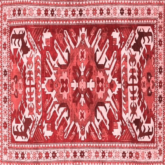 Ahgly Company Indoor Square Persian Red Traditional Area Rugs, 6' Square