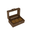 thumbnail image 1 of Caja Organizadora Madera Nogal Y Vidrio Para Relojes CAFE, 1 of 5