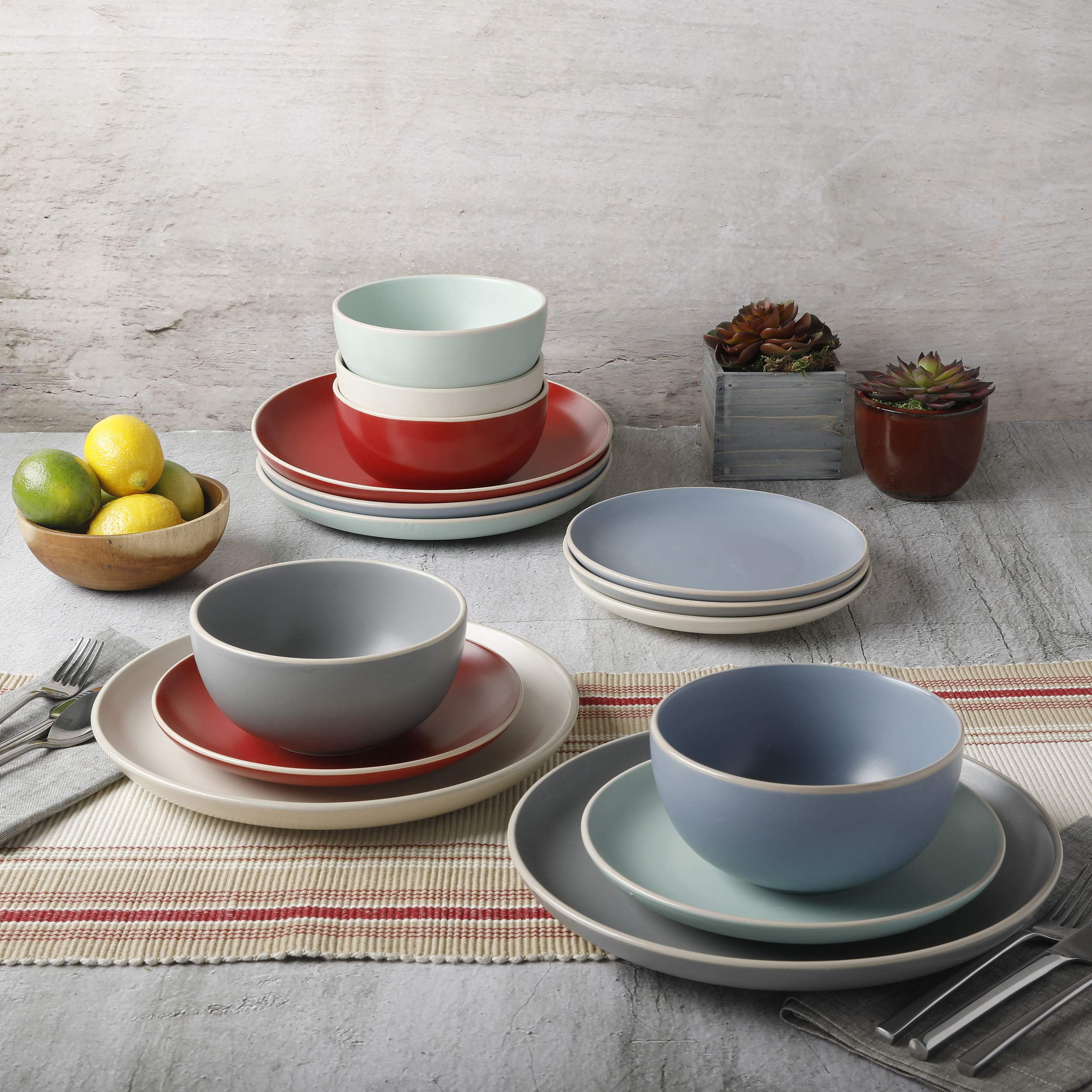 Gibson Home Remi 12pc Dinnerware Set - Gray