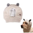 thumbnail image 5 of Orejas silenciosas para perros, gorro de punto para mascotas de invierno, cubierta para orejas de perro, disfraz de conejito para perros medianos a grandes, gatos y mascotas (Beige), 5 of 5
