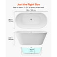thumbnail image 2 of KFFKFF Acrylic Freestanding Bathtub, 59-Inch Modern Soaking Tub with Polished Chrome Overflow and Drain, Sleek Oval Design Standalone Tub for Contemporary Bathrooms or Renovation Projects, 2 of 9