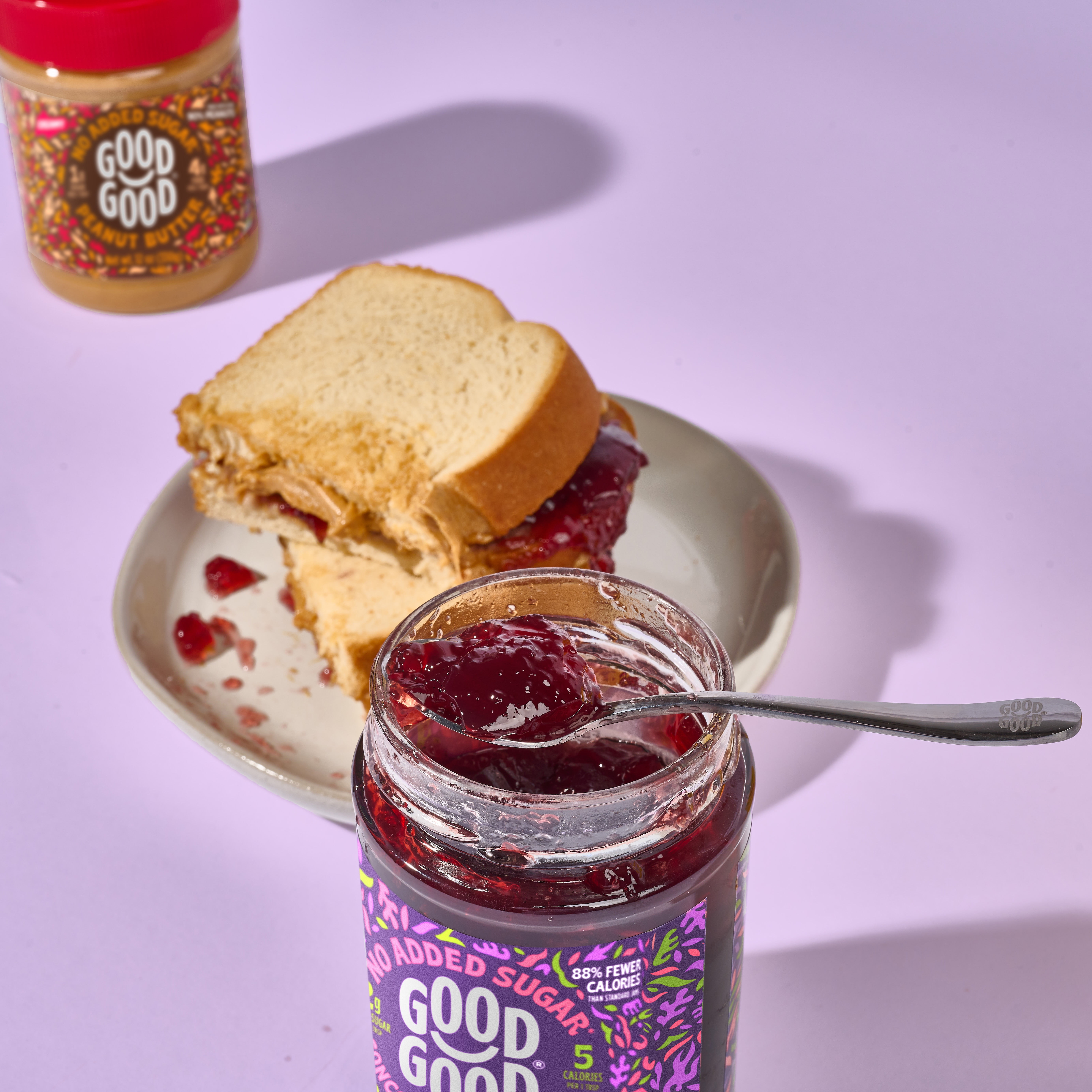 Good Good Concord Grape Jelly, No Added Sugar, Low Calorie, Keto Friendly, 12 oz, 2 pack