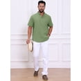 thumbnail image 5 of DARING DIVA Men's Solid Color Stand Collar Short Sleeve Henley Shirts XL Olive Green, 5 of 7