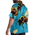thumbnail image 3 of Starry Bees in the Sky Men's Short Sleeve Beach Shirts, Casual Printed Button Down Poplin Shirt Summer., 3 of 6