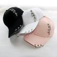 thumbnail image 2 of Gorra de béisbol con aro de cadena distintivo para mujer Gorra de viaje para estudiantes Gorra parasol para primavera/verano que combina con todo, 2 of 6