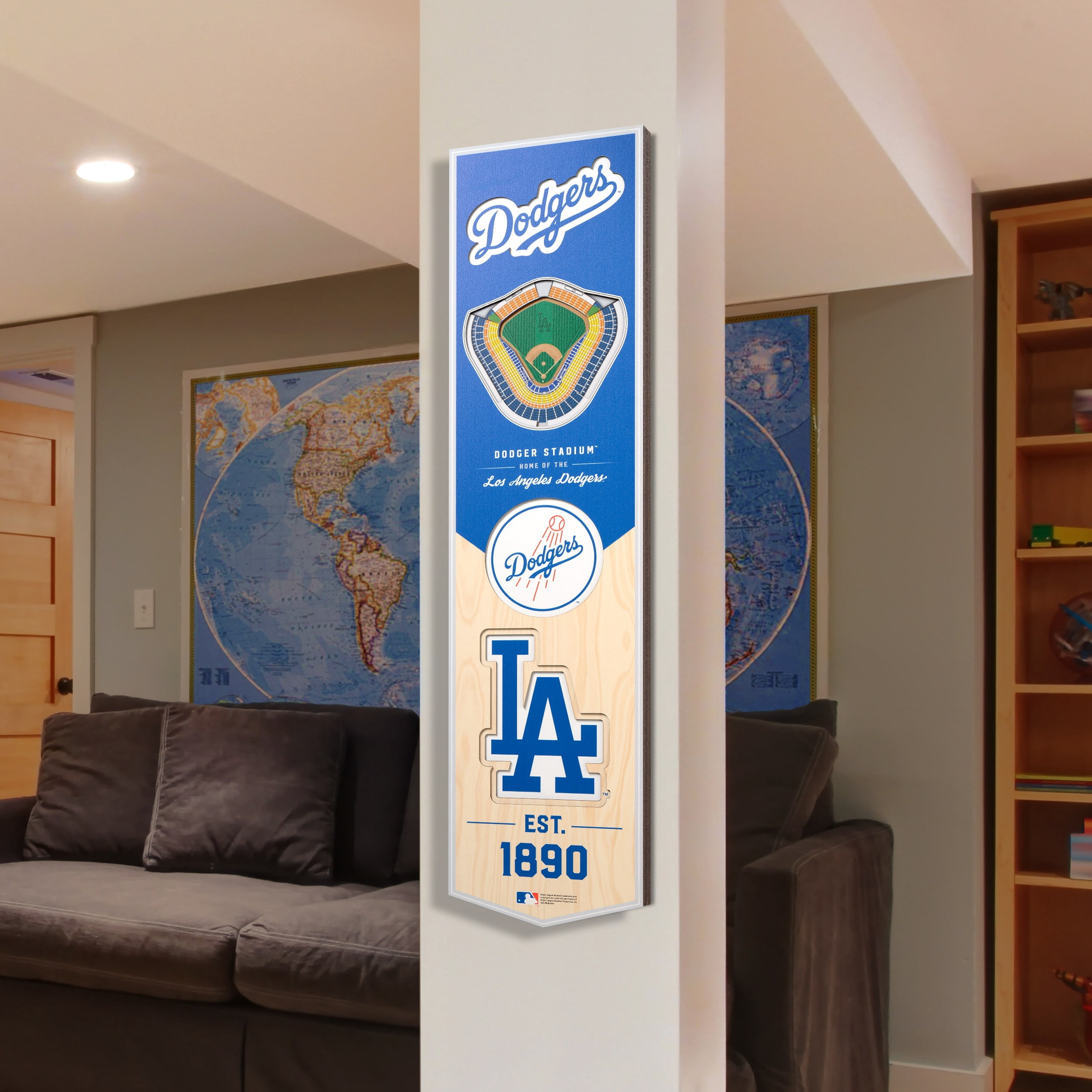 Dodgers 8'' x 32'' 3D StadiumView Banner