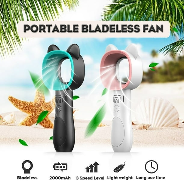 Mini Portable Rechargeable 360° Cool Bladeless Hand Held Cooler USB ...