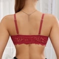 thumbnail image 4 of Wang6 Womens Front Hook Closure Bras No Wire Seamless Lace Everyday Bras Large Bust Demi Underwear Spaghetti Adjustable Strap T Shirt Bra Bralettes Red 34, 4 of 5