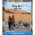 thumbnail image 1 of Personalized Couple Blanket Loving Life As A Biker's Wife Blanket, 1 of 2