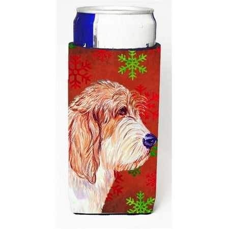

Petit Basset Griffon Vendeen Red Green Snowflake Christmas Michelob Ultra s for slim cans