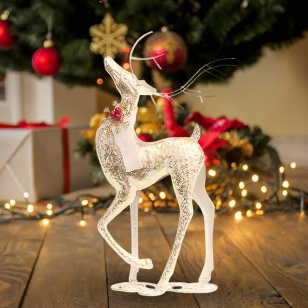 Figuras de renos de metal de estatua de alce de Navidad para fiesta de fondo de Navidad , estilo A Colco Estatua de alce