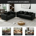 thumbnail image 6 of Wiilayok Cloud Couch Set,Velvet 3 Seater &2 Seater Sofa Set with Gold Legs,Pillows,Modern Sectional Sofa Couch for Living Room,Office Apartment,Black, 6 of 8