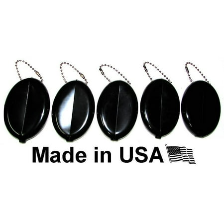 Nabob Leather - Rubber Oval Coin Purse Change Holder With Chain By Nabob 5 Pack (Black ...