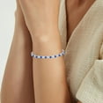 thumbnail image 6 of APSVO S925 Sterling Silver Plated Tennis Bracelets for Women Girls CZ September Birthstone Bracelets with Blue Sapphire Birthday Graduation Jewelry Gifts Teen Her Mom Wife Kids Ideas, 6 of 8