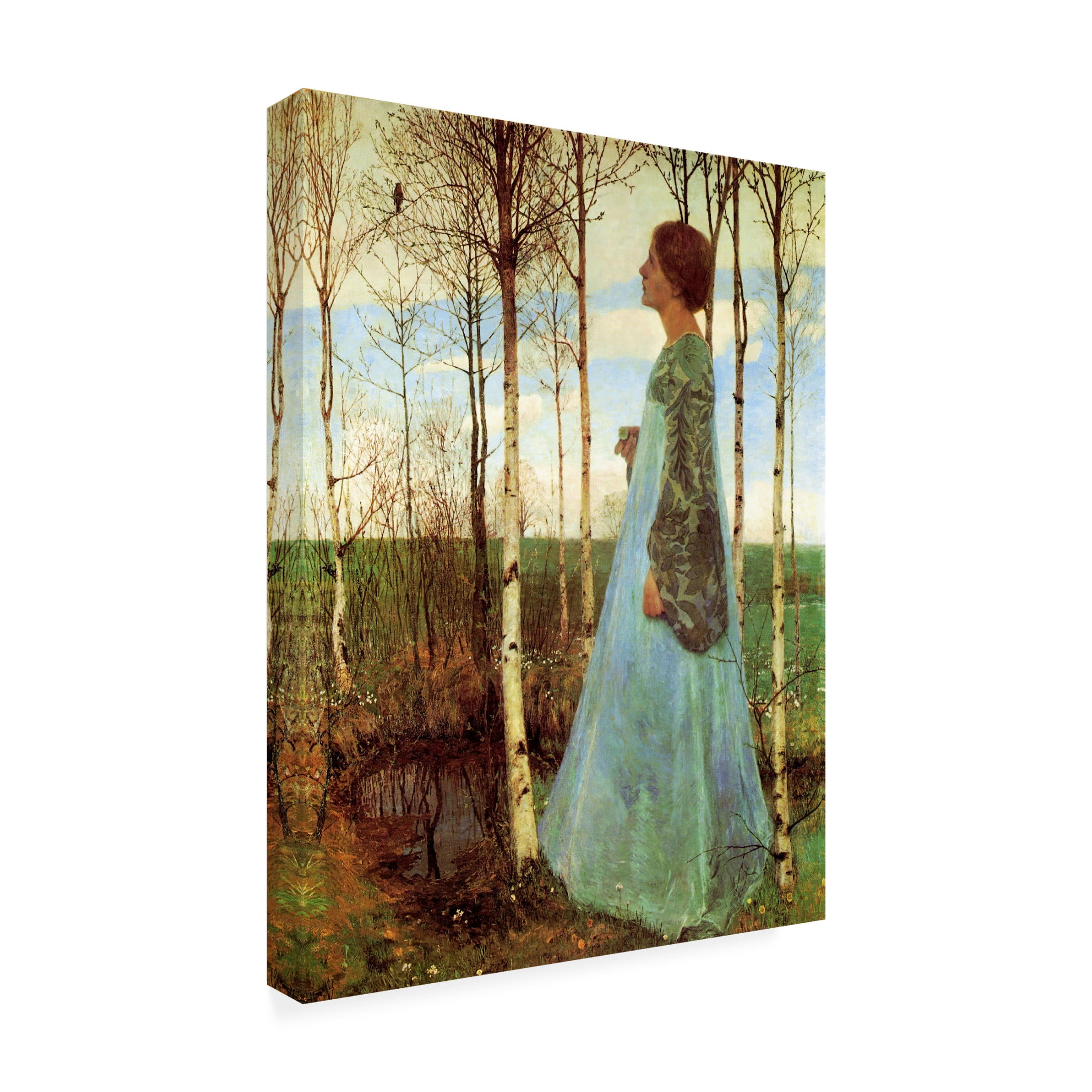 Canvas Wall Art - Vintage Lavoie 'Portrait von Martha Vogeler Heinrich Vogeler Fruhling 1897' Wall Art for Living Room, Bedroom, or Office Décor by Trademark Fine Art - 14 x 19 Inches
