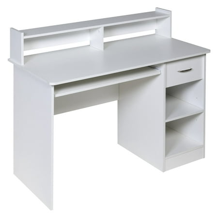 OneSpace Essential Computer Desk Hutch with Pull-Out Keyboard
