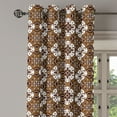 thumbnail image 2 of Ambesonne Chocolate Grommet Curtain, Batik Floral Pattern, 50" x 72", Dark Brown White Brown, 2 of 6