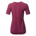 thumbnail image 3 of A2Y Women's Basic Solid Premium Cotton Short Sleeve Crew Neck T Shirt Tee Tops Wine 1XL, 3 of 6
