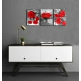 thumbnail image 2 of Wall Art Red Flowers  Framed Canvas Painting  for Home Decorations Wall Decor 12"x16"x3 Panels, 2 of 5
