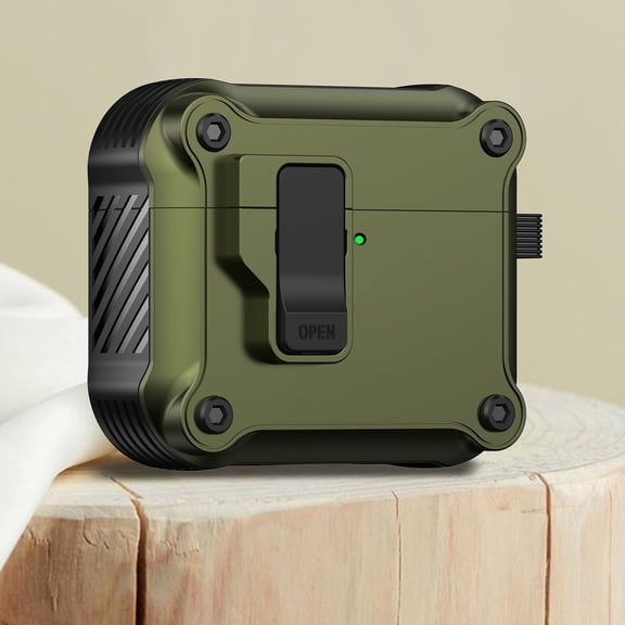 MonsDirect for AirPods Pro 3 Case Cover with Secure Lock Clip,Automatic Pop-up Case Full-Body Shockproof Hard Protective Cover for Airpods Pro 3rd Generation 2025