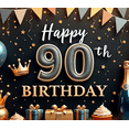 thumbnail image 4 of Elegant Birthday Banner Happy Birthday 90 Milestone Glitter Birthday Decoration for Milestone Celebration Party Event Celebration, 4 of 8