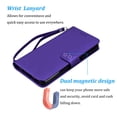 thumbnail image 4 of Njjex for Samsung Galaxy A03S Wallet Phone Case, Lanyard Flip Card Holder Slot Magnetic PU Leather Purse Kickstand Protective Case, Purple, 4 of 7